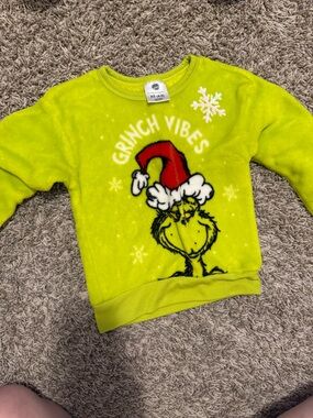 Kids 'Grinch Vibes' Lime Green Holiday Sweatshirt